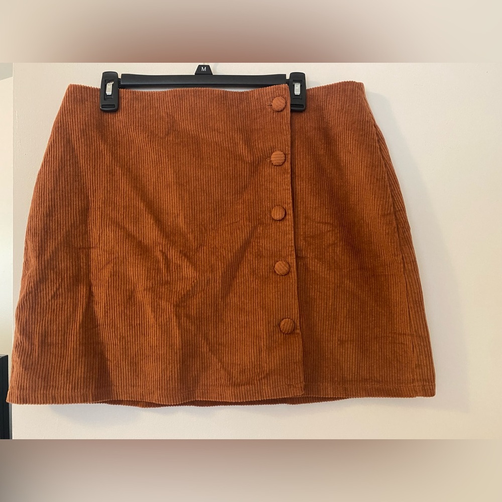 Lulu's Rust Corduroy Skirt